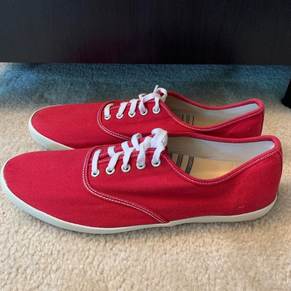 Keds Classic Canvas Red White Mens Size 12 Used
